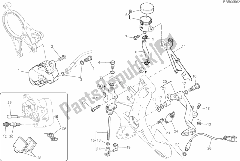 All parts for the Rear Brake System of the Ducati Supersport USA 937 2019